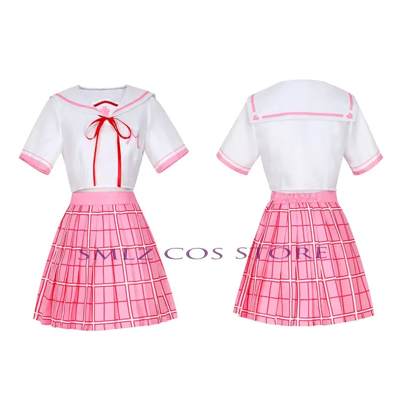 Anime Vtuber Hololive Cosplay Traje para Mulheres, Roupa Lolita, Rosa JK Wig Set, Vestido de Festa Halloween, Sakura Miko Dress