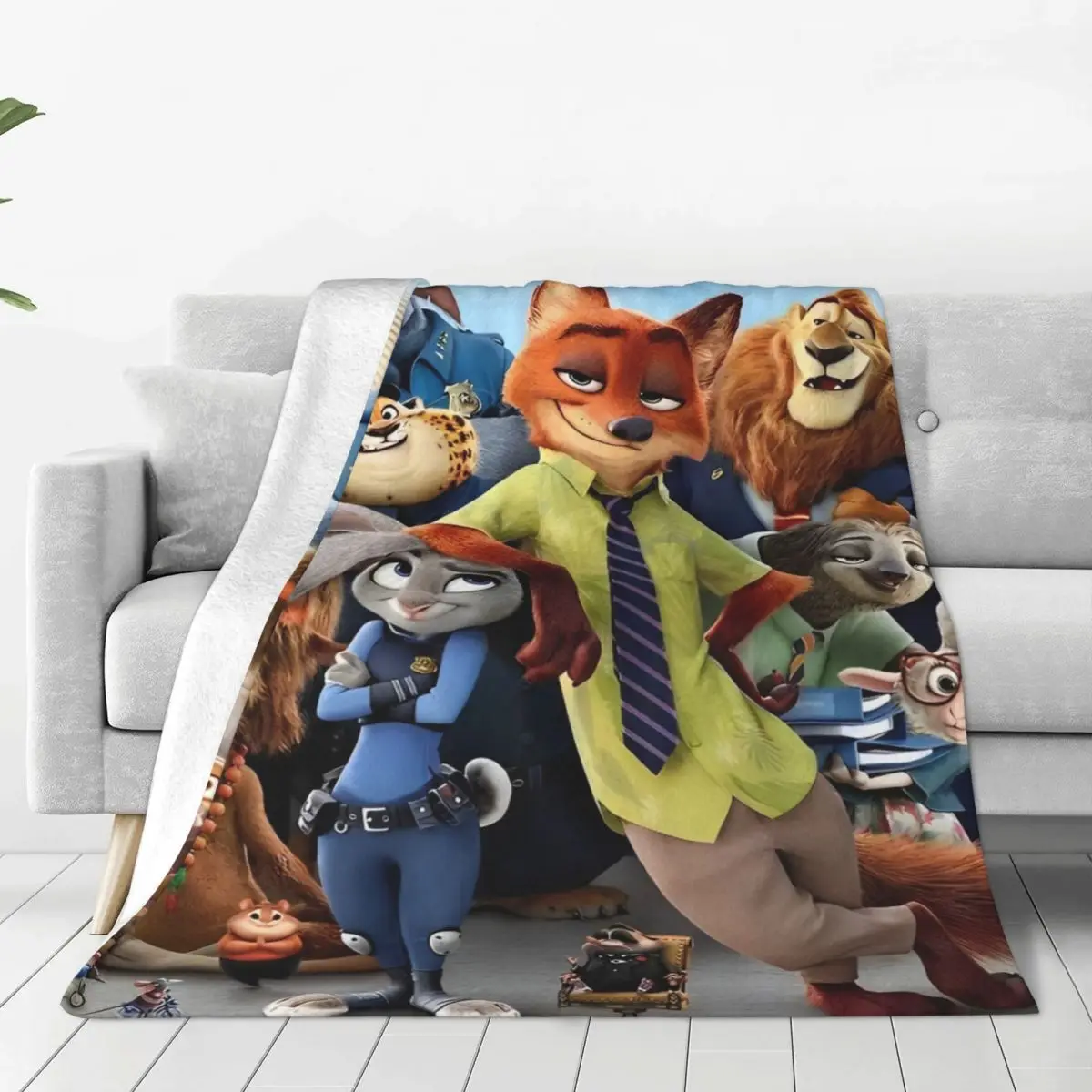 

Zootopia Judy And Nick Beauty Cartoon Art Blanket Picnic Flannel Throw Blanket For Living Room Warm Soft Quality Bedspread