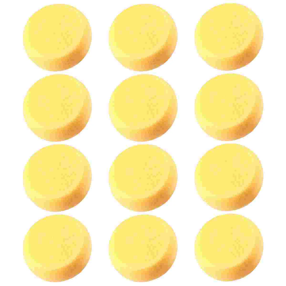 Healifty 12pcs Round Synthetic Watercolor Artist Sponges for Painting Crafts Pottery (Yellow) round sponge