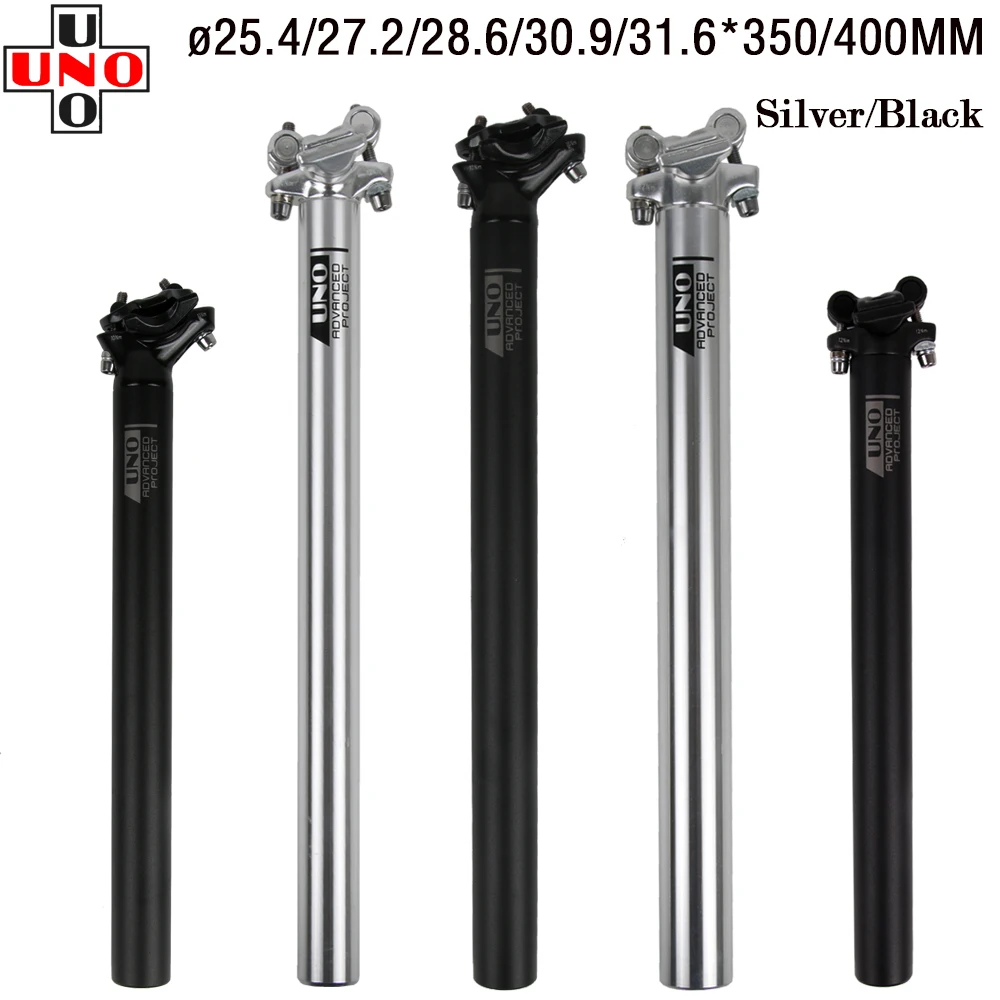 UNO MTB Road Seat Post 25.4/27.2/30.9/31.6mmx350/400MM Mountain Bike Aluminum Seat Tube Bicycle Parts