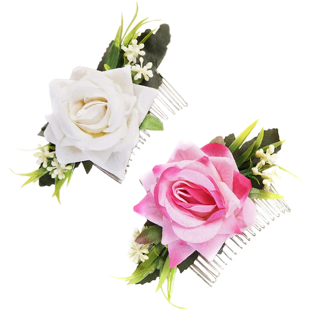 

2Pcs Floral Hair Combs Wedding Bridal Headpiece Delicate Elegant Hair Accessories for Women Special Occasions Birthdays