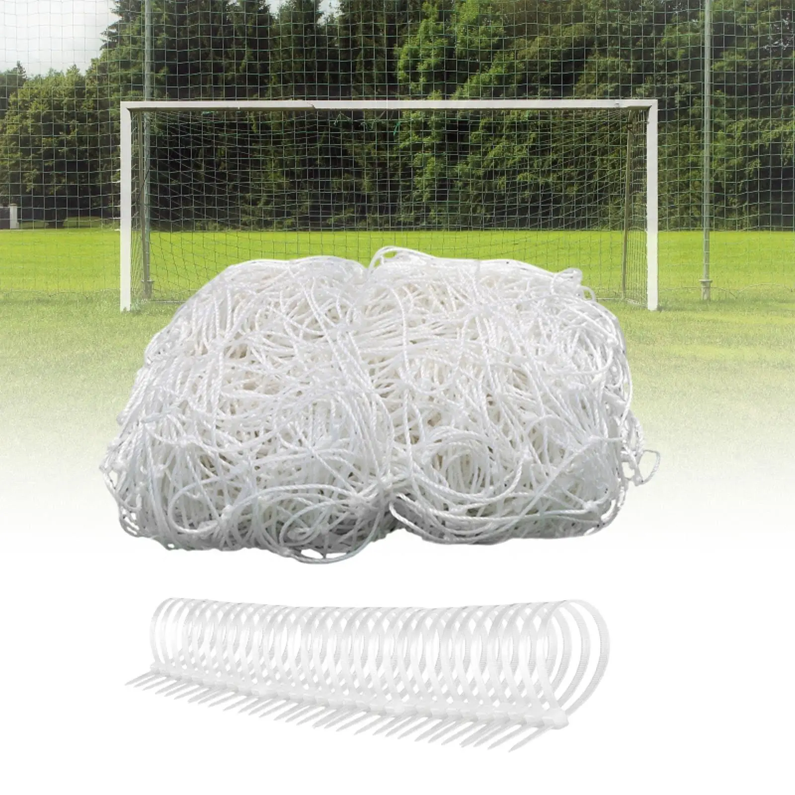 

Soccer Net Replacement Football Netting Nylon for 12 ft x 6 ft with Soccer Straps for Sports Backyard Match Soccer Accessory