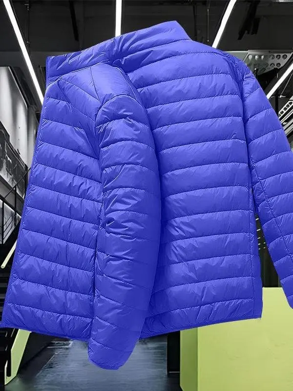 

Men's Lightweight down Jaet Casual Loose Fit Stand Collar Hatl Warm Outerwear Trendy Ci Leisure Waterproof