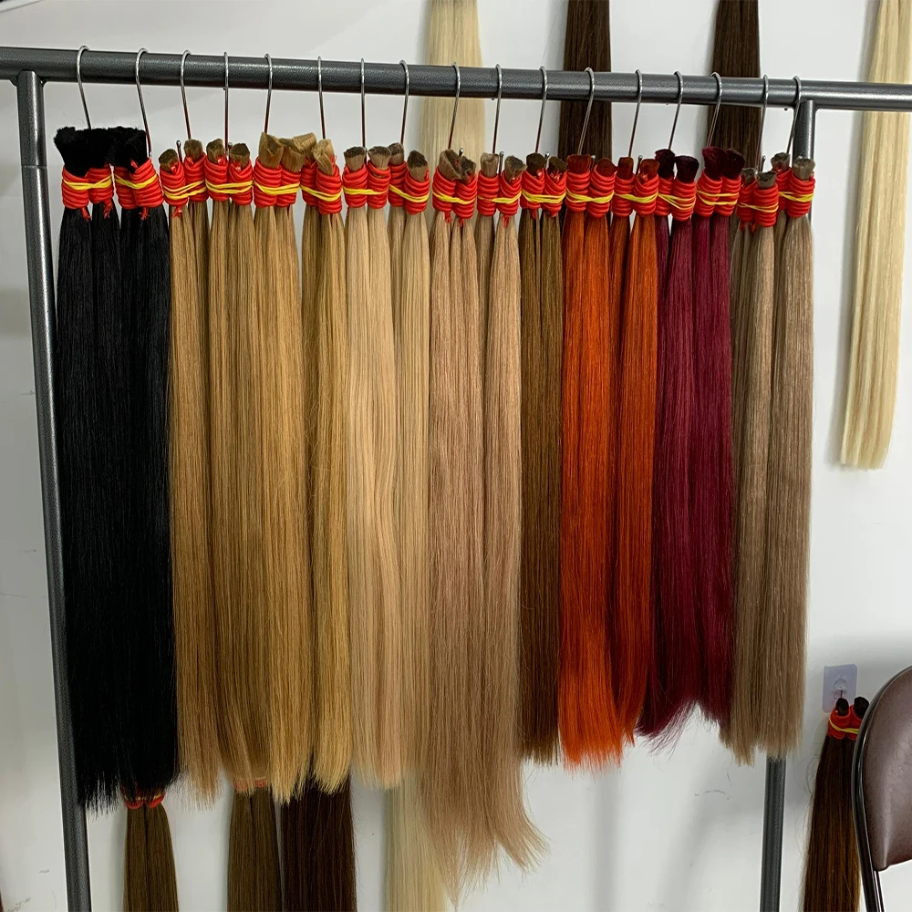 شعر بشري Maxhair شعر مستقيم مجدول بدون نسيج وصلات شعر بشري أصلي حزم شعر بالجملة لتضفير الشعر