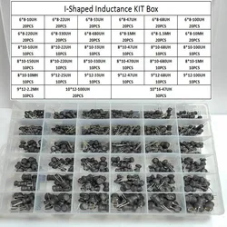 36Value Unshielded Wirewound DIP Power Inductors 1uH 4.7uH 33uH 100uH 220uH 1mH 10mH 20mH I-shaped Coils inductance KIT BOX