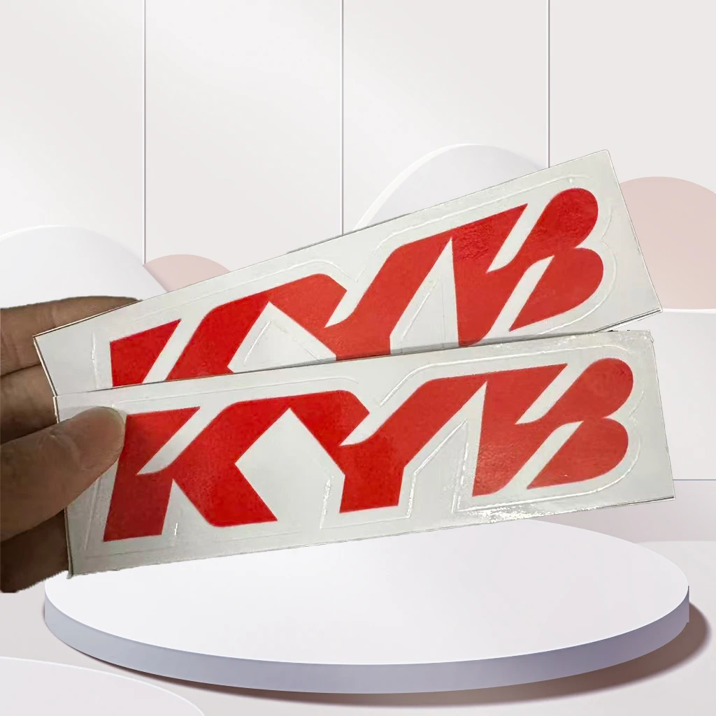 Pegatinas para horquilla de motocicleta, calcomanía de Motocross para logotipo de vinilo KYB, calcomanías de suspensión duraderas, 2 uds.