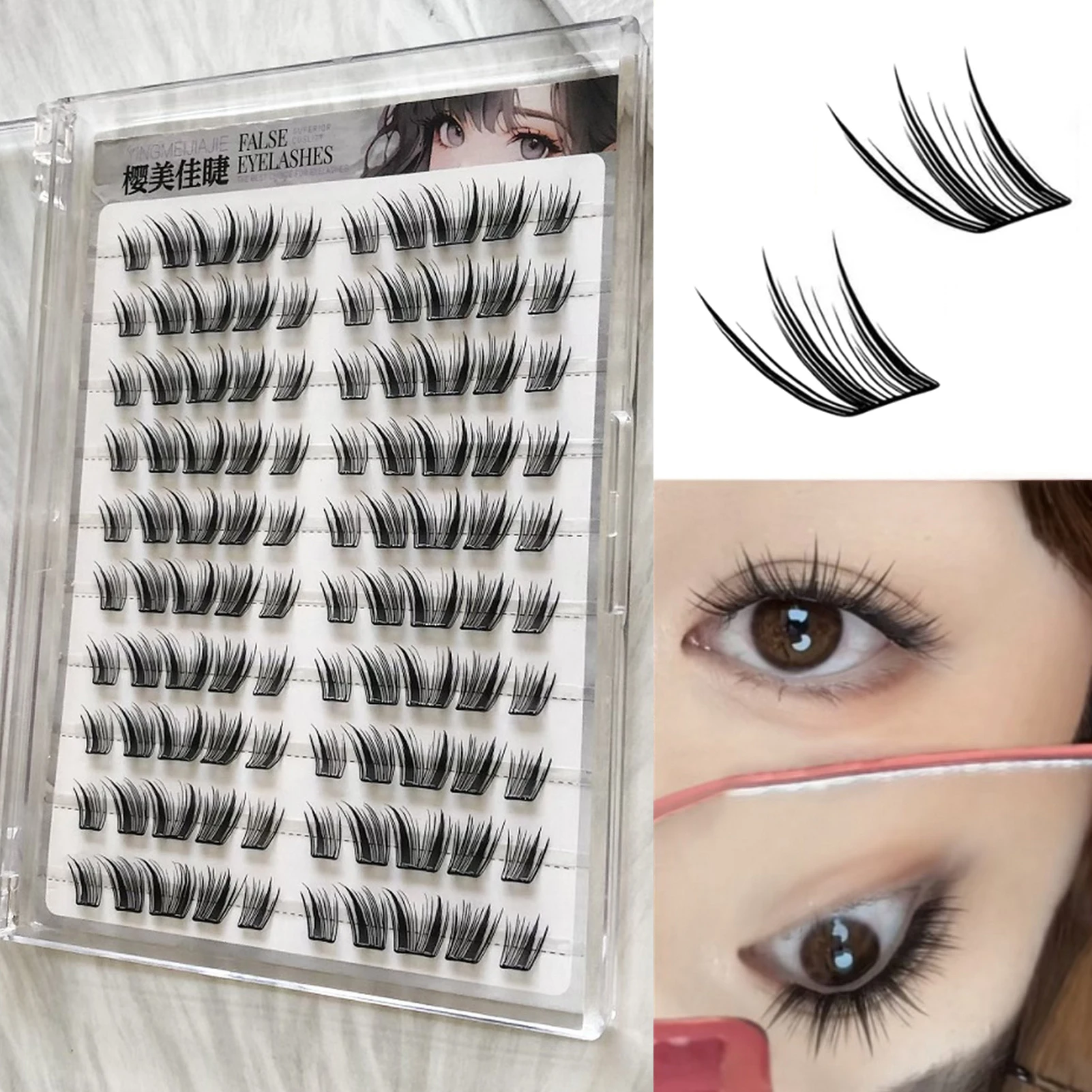 DIY Lash extensions geen lijm 11-13mm Valse Wimpers Natuurlijke Look individuele cluster nep wimper Voor Vrouw make-up Dagelijkse wimpers
