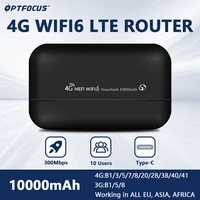 Enrutador OPTFOCUS 4G WIFI LTE, módem MIFI WIFI6 de 300Mbps, enrutador Simcard, Banco de energía de 10000mAh, punto de acceso inalámbrico, enrutador de bolsillo Sim