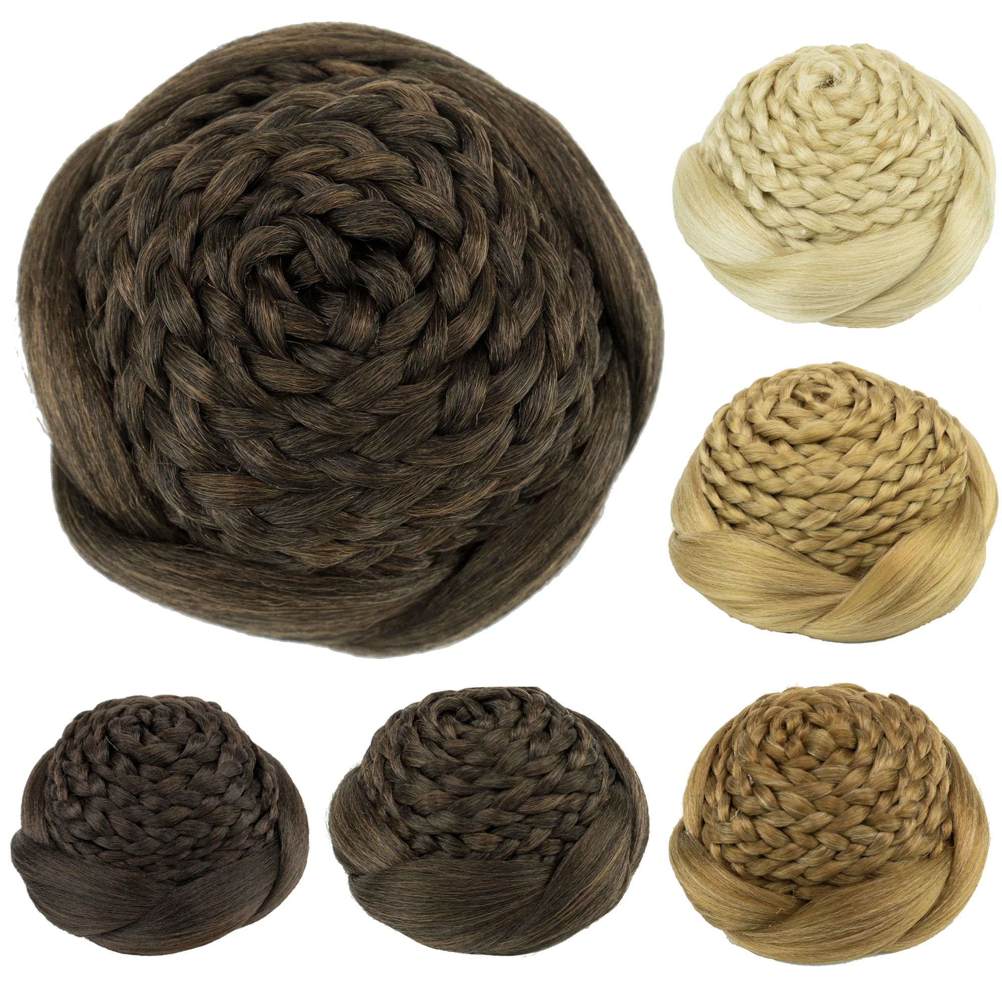 Synthetic Hair Braided Chignon Dancer Hair Cover Donut Hairpieces Scrunchies Bun Afro Puff Hair Buns for Women