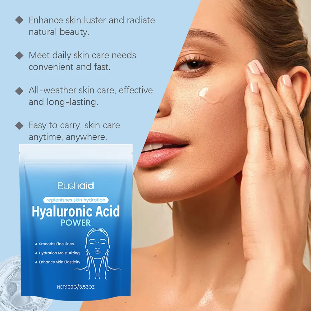 100g Hyaluronic Acid Protein Powder Skin Treatments Water-Soluble Moisturizing Ingredient For DIY Facial Serum Skin Care Product