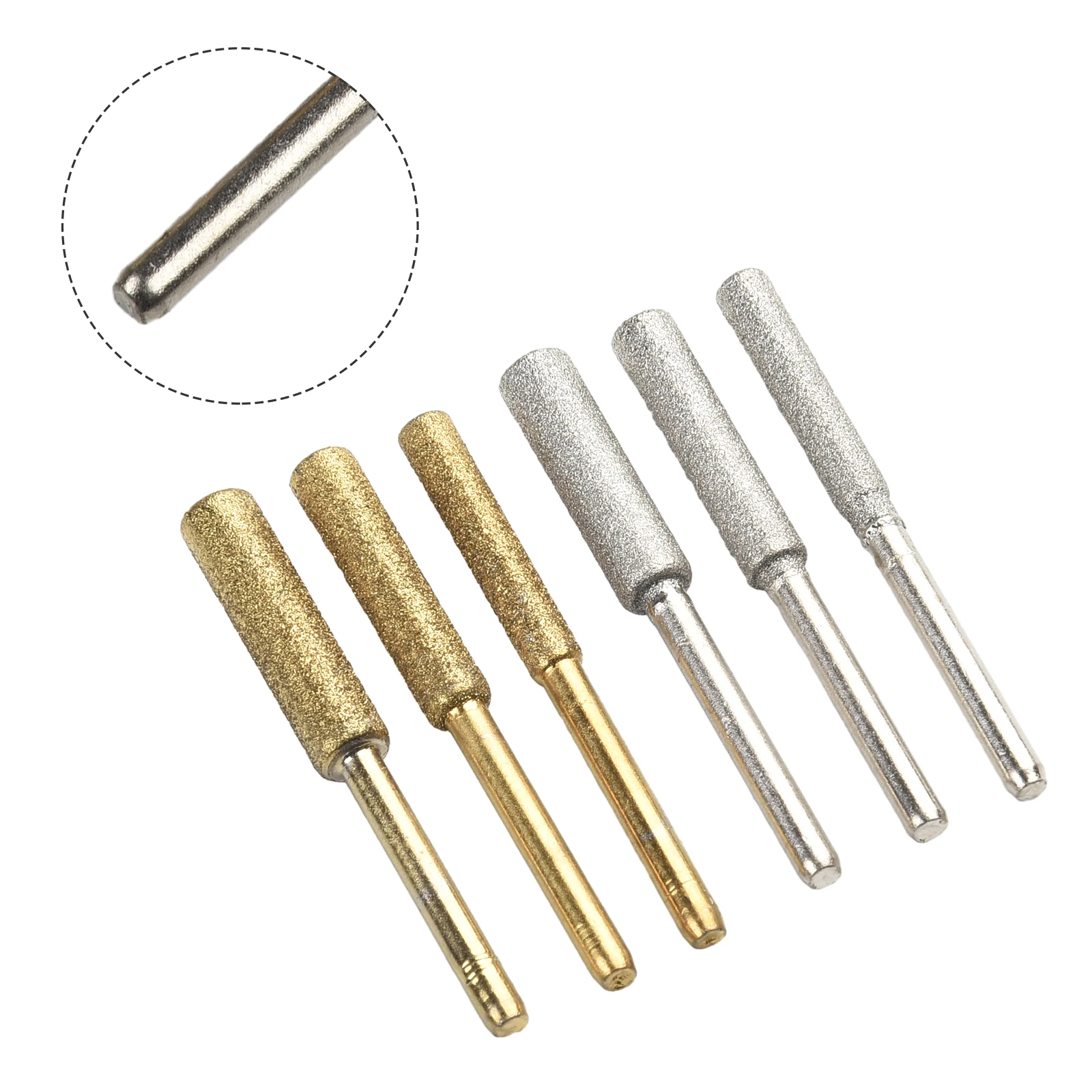 6PCS Diamond Coated Cylindrical Burr File Chainsaw Sharpener Stone Grinder Sharpening Carving Grinding Tools Accessories