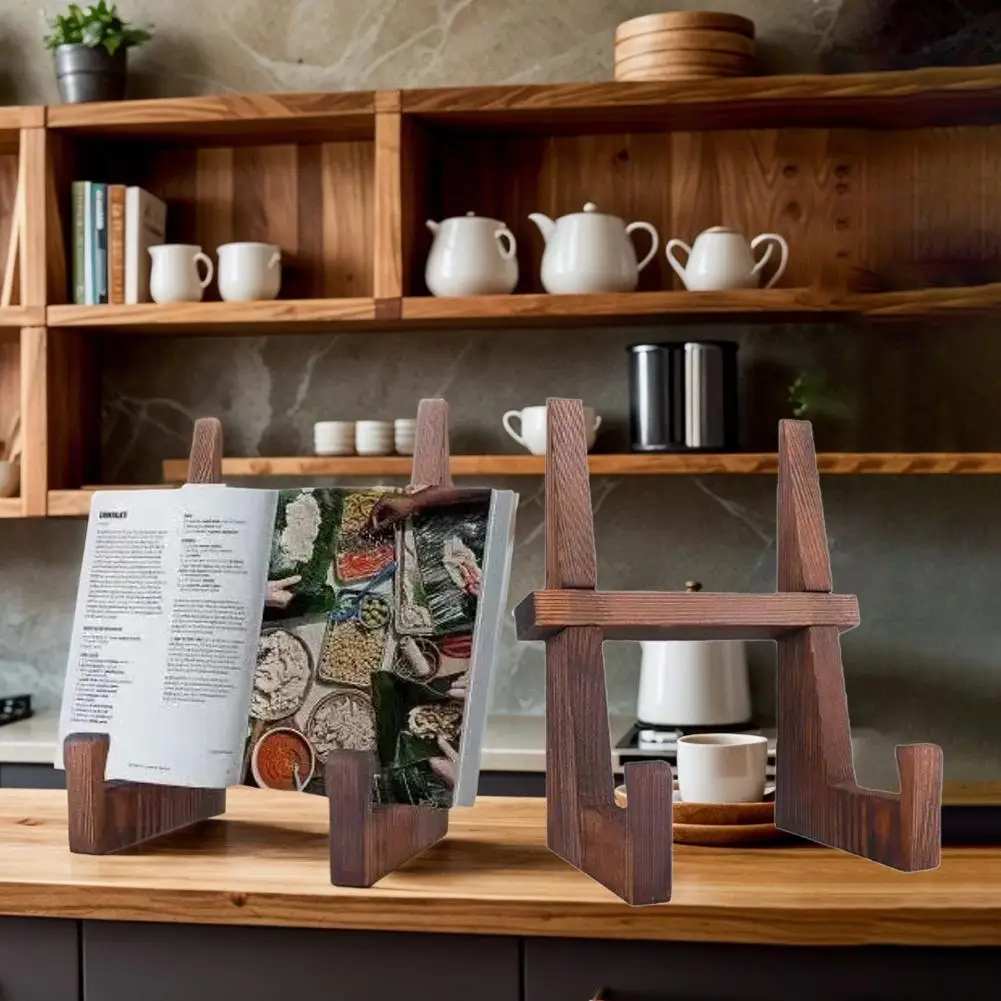 Book Stand Vintage Wooden Cookbook Holder Decorative Practical Recipe Stand Multifunctional Table Easel Kitchen Counter Holder