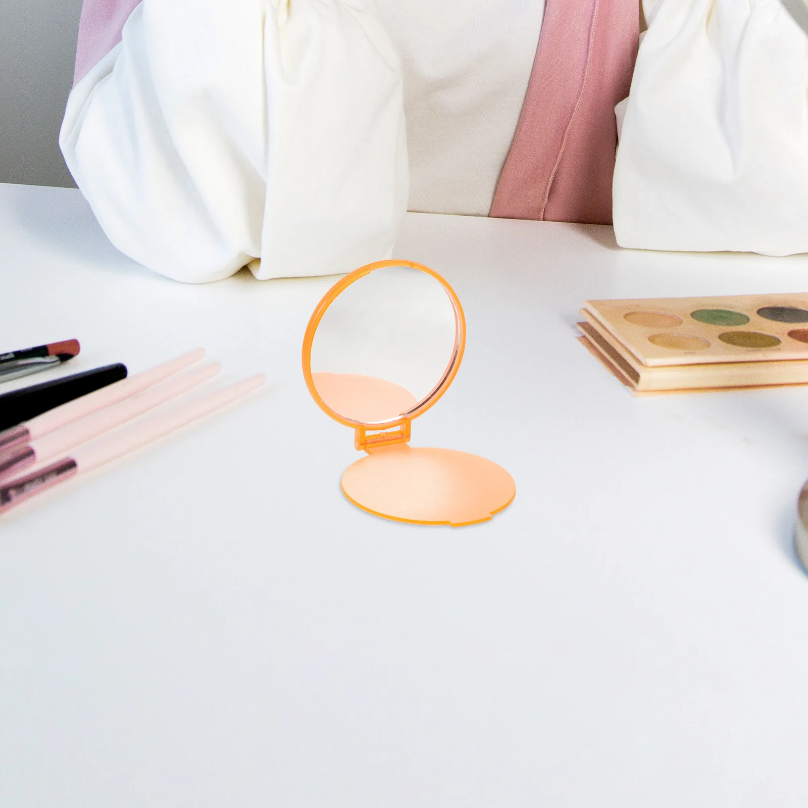 12 قطعة مرآة ماكياج مستديرة محمولة قابلة للطي مرآة صغيرة عالية الوضوح سطح أملس انعكاس واضح لجيب المحفظة في الهواء الطلق