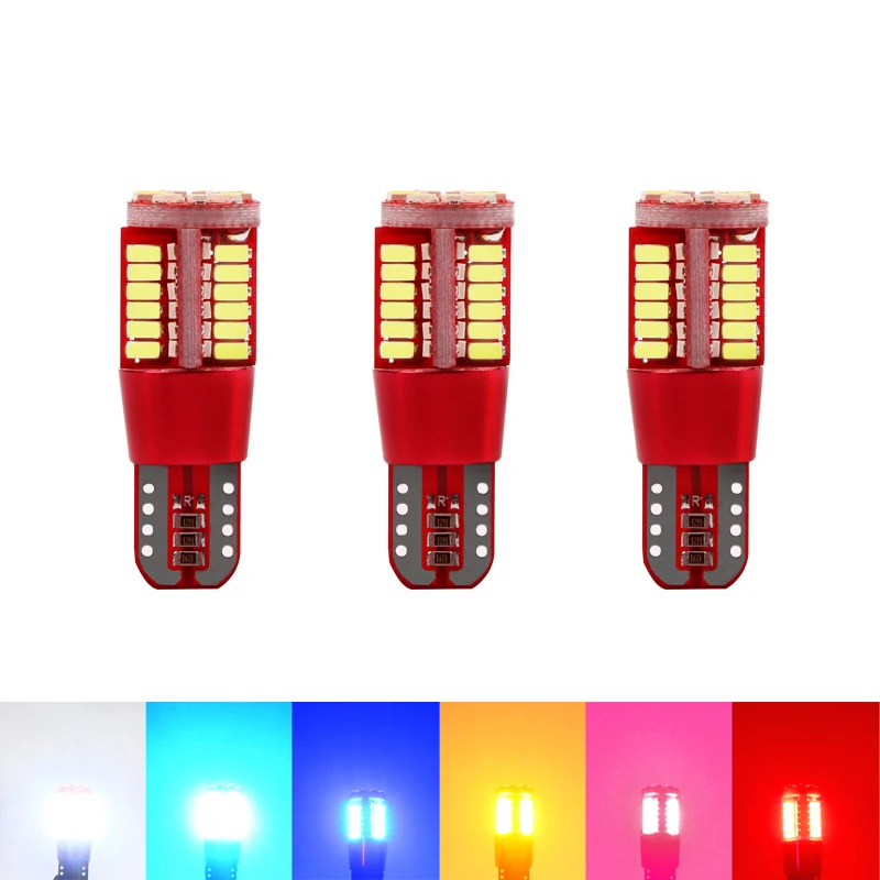 2Pcs T10 W5W 57SMD 3014 LED Canbus No Error Car Marker Light Parking Lamp Motor Wedge Bulb 12V Clearance Light Interior Lights