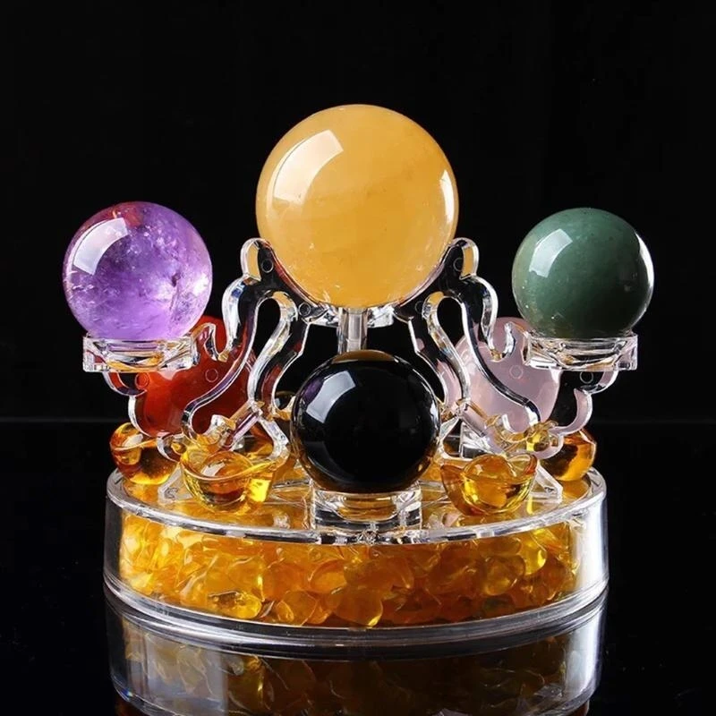 

Прозрачный акриловый кронштейн с семью звездами, подставка для чакры, хрустальная сфера, держатель для шаров, стойка для глобус,