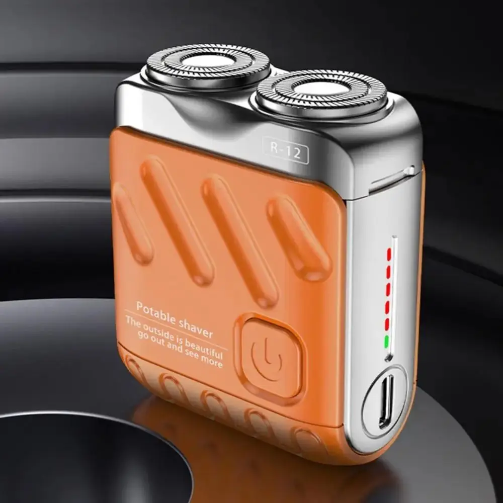 

Мини-мужская электробритва, магнитная водонепроницаемая портативная роторная бритва с двойной головкой, 9000 оборотов, инструмент для удаления волос на лице, муж
