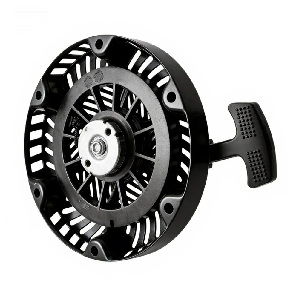 Starter Assembly Recoil Starter For Engine Repair Black OEM Replacement Part Starter Rope Mounting Bolts Included Hand Pull Disk