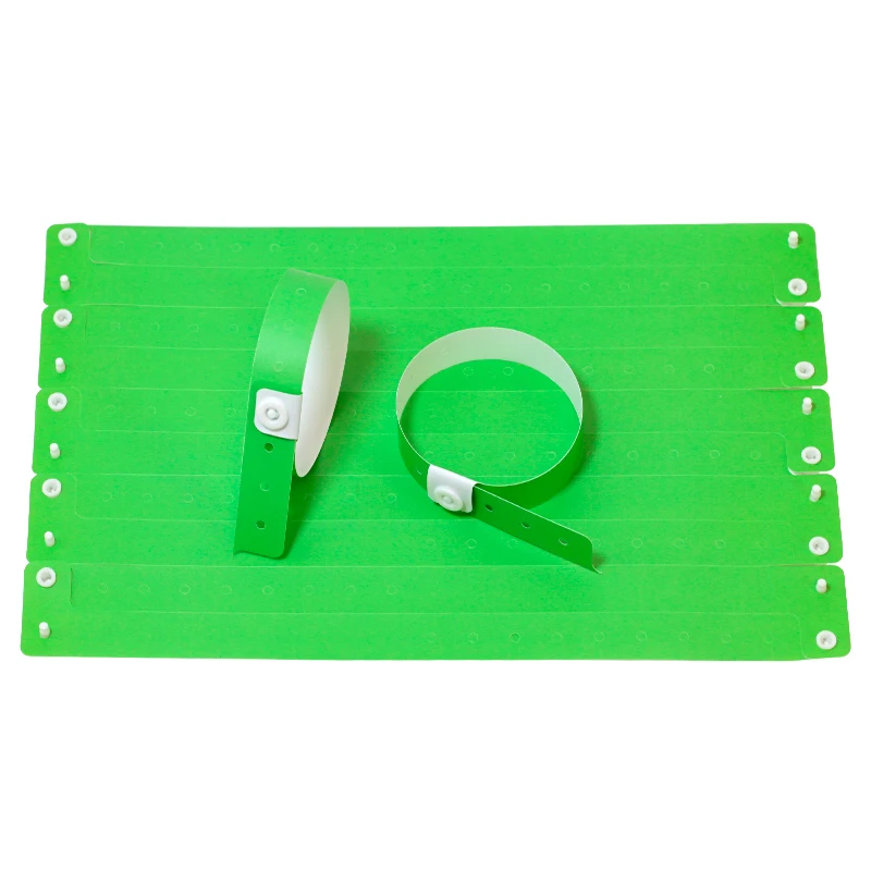 مادة ورقية مركبة يمكن التخلص منها سوار بلاستيكي مخصص، أساور معصم للمهرجانات ذات ألوان عادية، مخصصة للمناسبات، 10 قطع #5