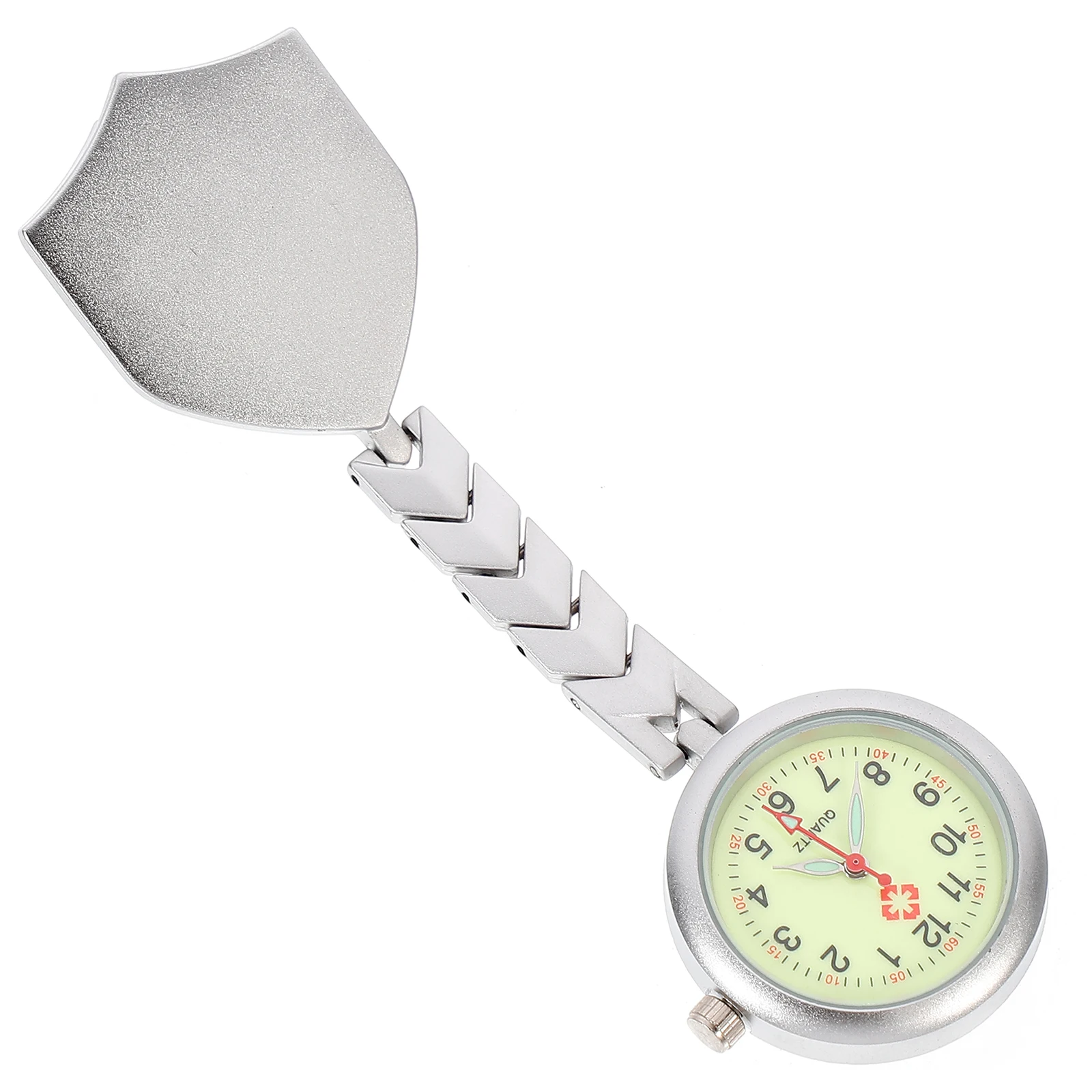 

Luminous Nurse Watch Silver Quartz Pocket Watches for Nurses Chest Watches Night Glow Metal Hospital Use Random Style Nurse