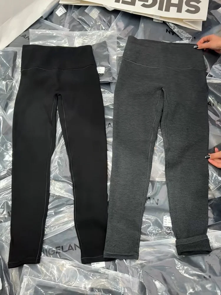 

High Waist Fce Lined Yoga Pants Brued Thermal Base Layer Pants Flexible Comfortable Cotton Leggings for Casual Wear