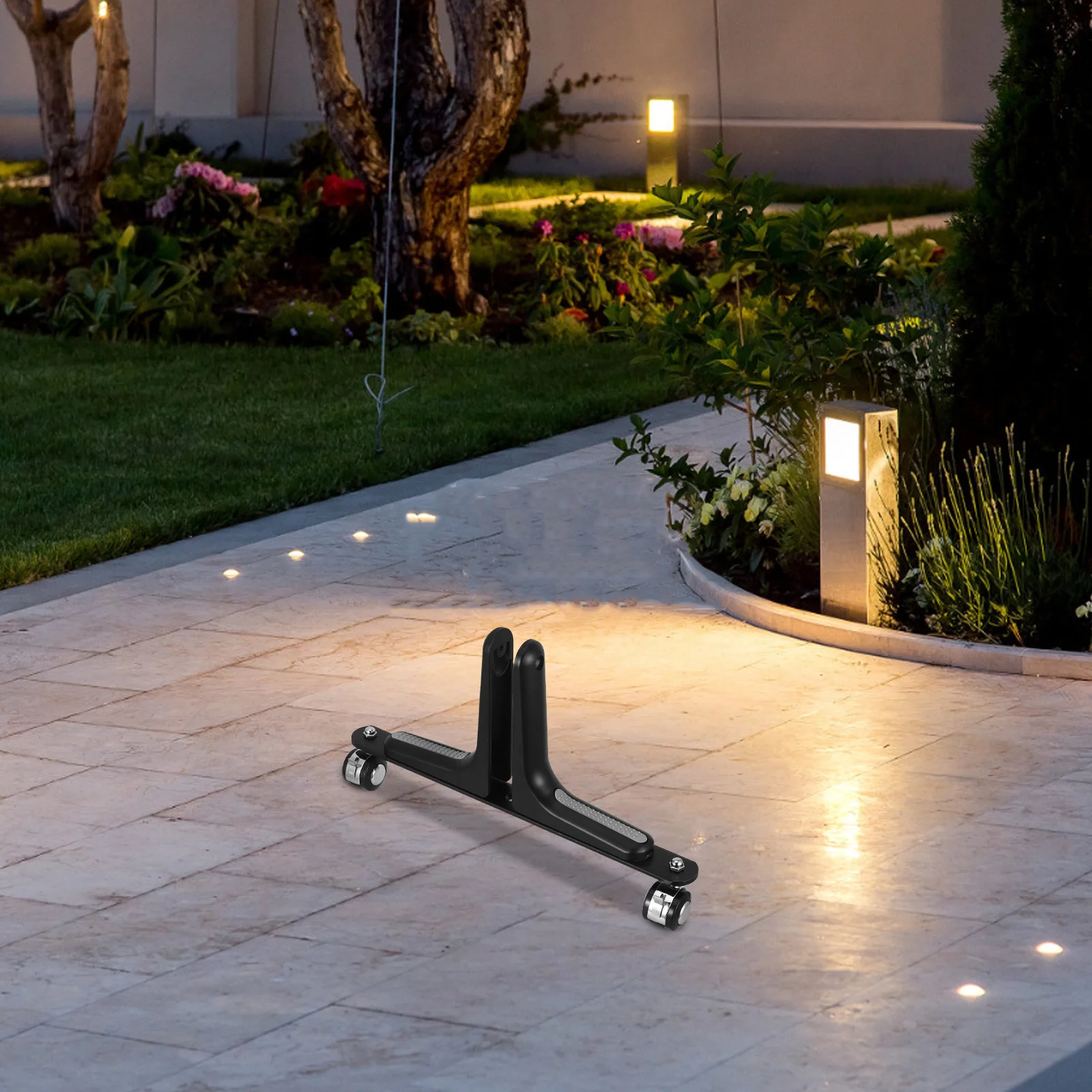 Heavy Duty Garden Screen Base with Wheels Adjustable Alloy Stand for Privacy Divider Outdoor Freestanding Portable Partition