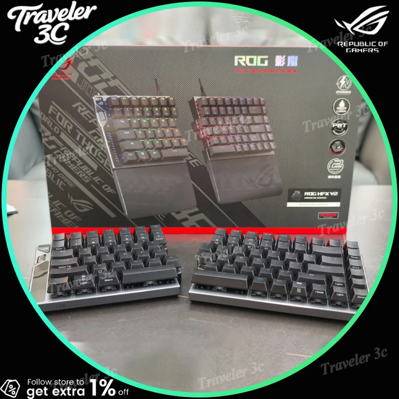 

ROG Falcata 75% Layout Split Keyboard Wireless 8K Magnetic Switch Gaming Keyboard Multifunction RT0.01MM RGB Light Ergonomic PC