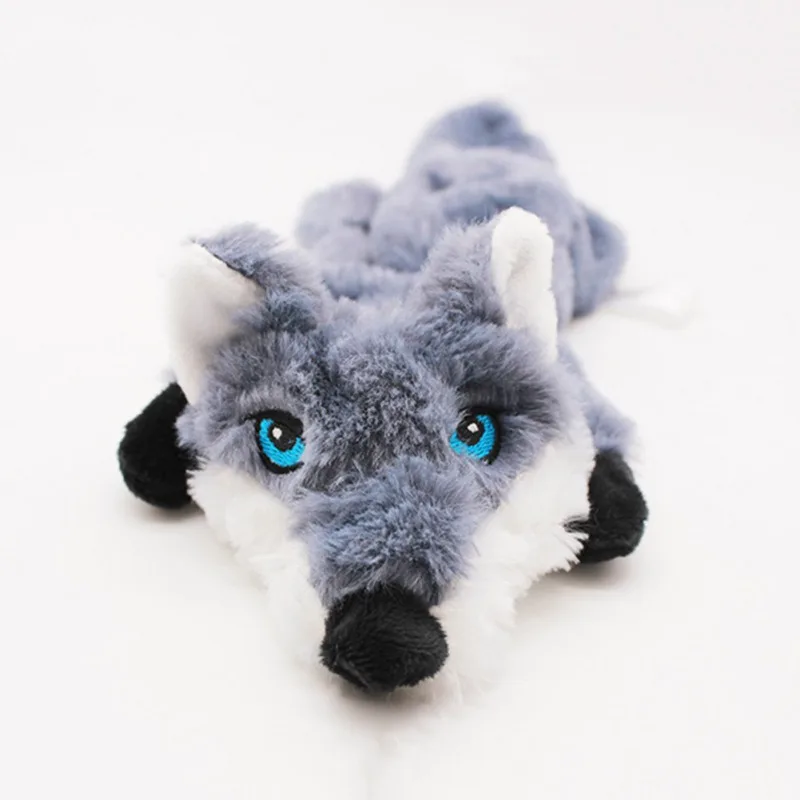 Plush Toys Squeak Pet Wolf Animals Plush Toy Dog Bite-resistant Chew Squeaky Puppy Cat Toy Pet Supplies