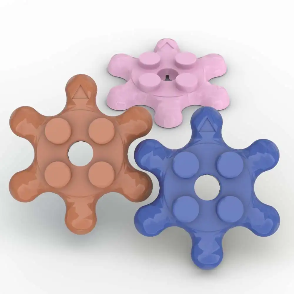 MOC 10PCS 35442 House Castle Brick Round Plate 2x2 Gear 6 Tooth Replaceable Building Block Funny Toys Adults Boys Holiday Gifts