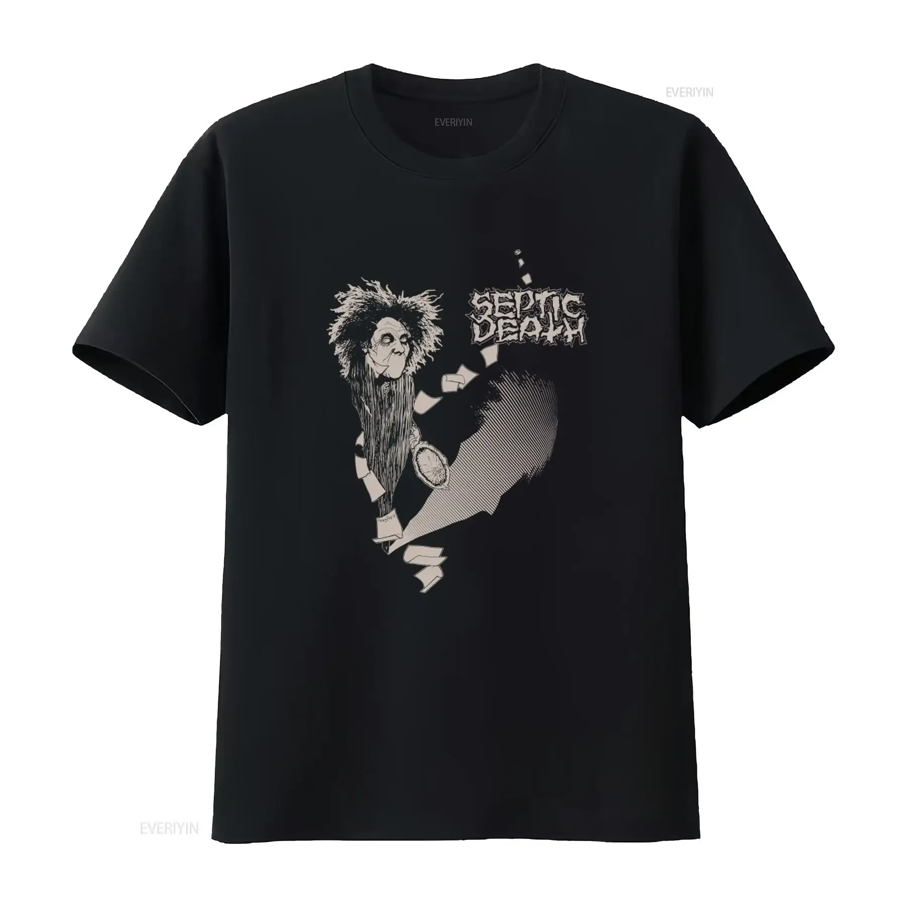 Septic Death Pushead T shirt with UK Shipping Included vintage Washed Top For Everyday Wear Unisex Soft homme Stretched Casual