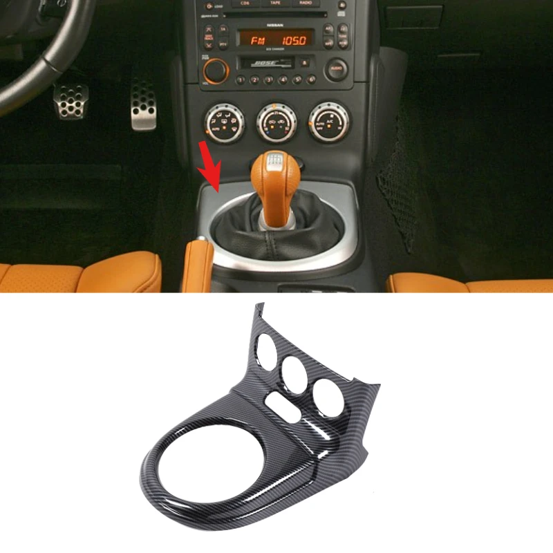 For Nissan 350Z Z33 03-06 ABS Carbon Fiber Car Control Panel Center Air Outlet Cover Interior Car Accessories(Manual Driving)