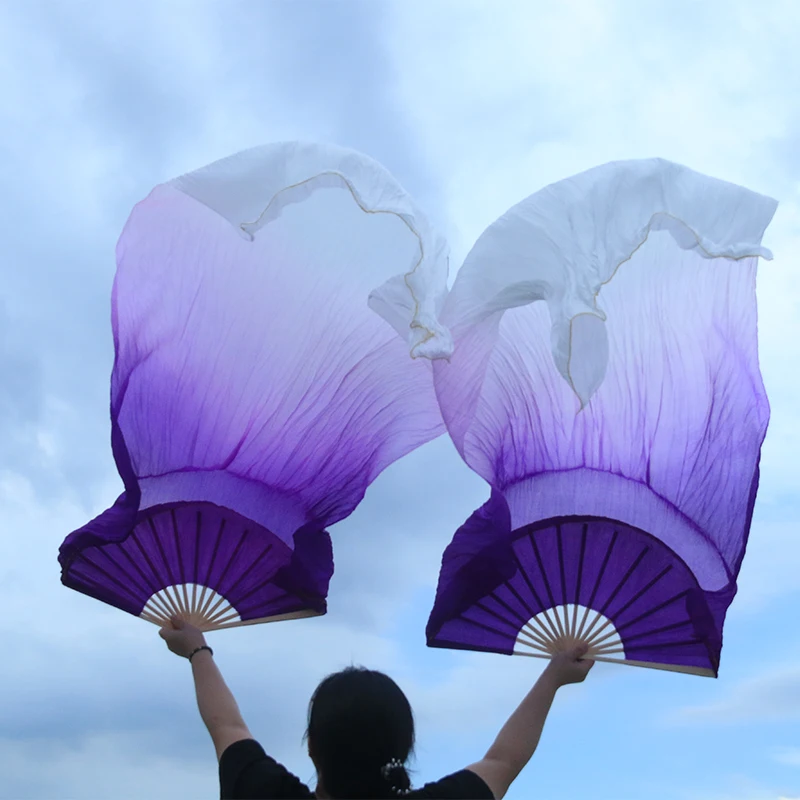 Véus Ventiladores para Mulheres, 100% Pura Seda Natural, Dança do Ventre, Trajes de Dança, Acessórios Femininos, Fãs