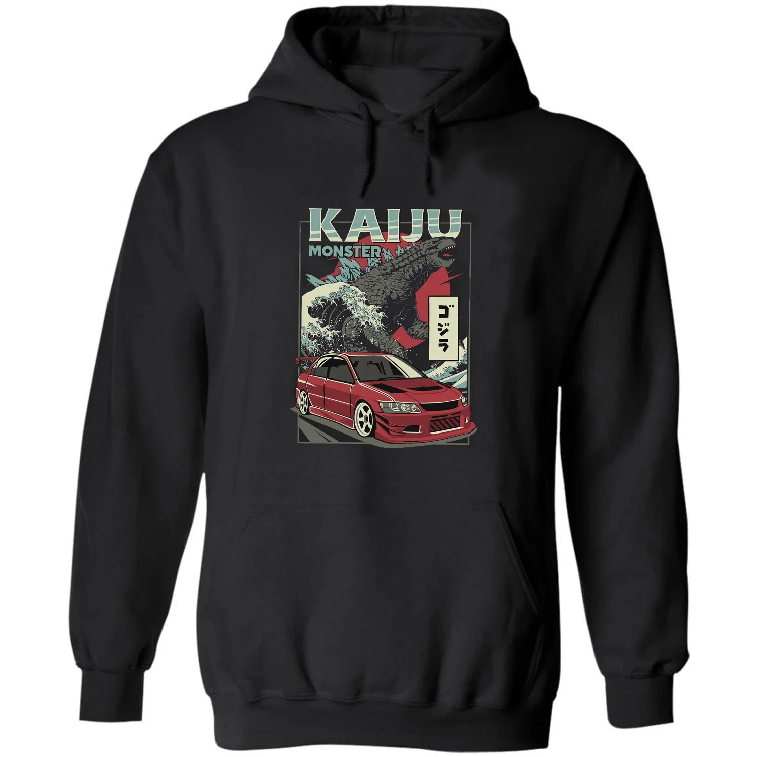 Retro Lancer Evolution Kaiju Monster Car Pullover Hoodie 100% Cotton Comfortable Casual Mens Sweatshirt Fashion Streetwear