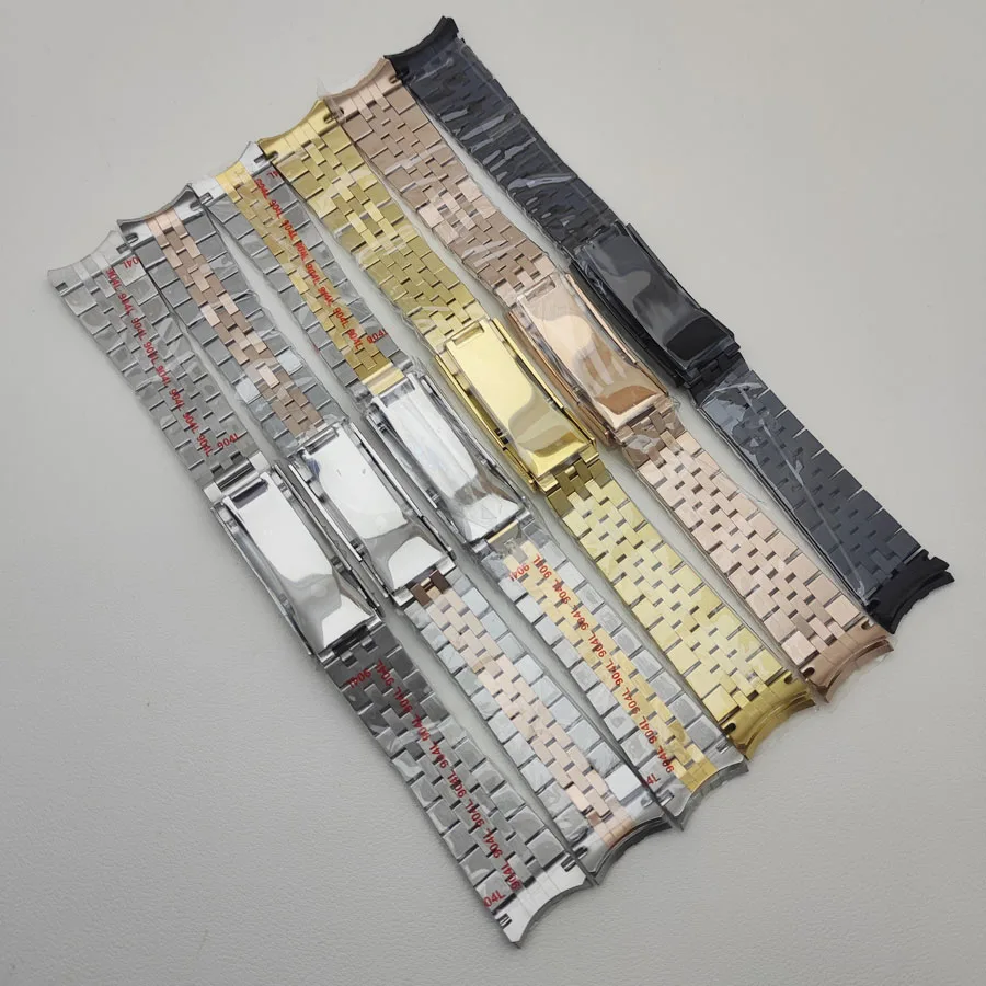 ساعات يد من الفولاذ المقاوم للصدأ ، سوار معدني المشبك ، اكسسوارات الساعات ، الفضة ، الذهب ، الورد ، عالية الجودة ، 20 مللي متر