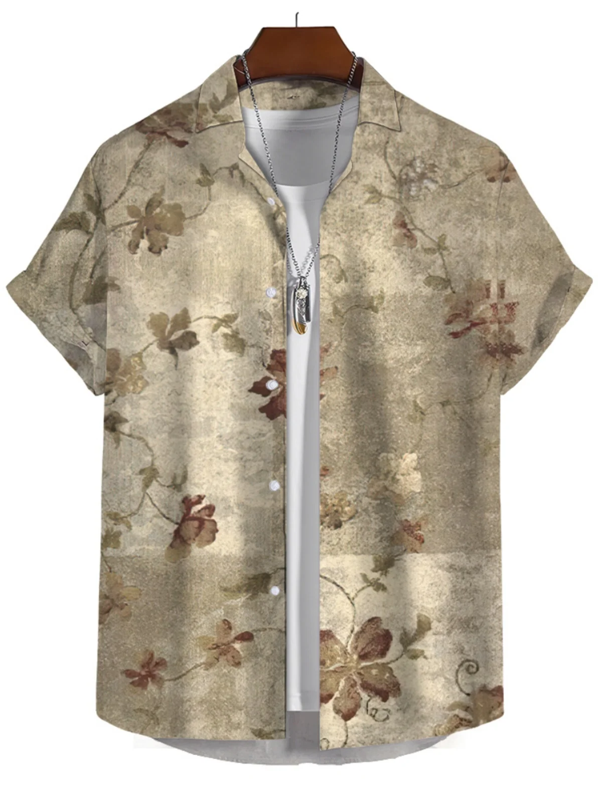 

Casual Loose Print ort Sve Men's irt Breathable Moisture ng Lightweight Summer Faion Flip Collar Youth ular