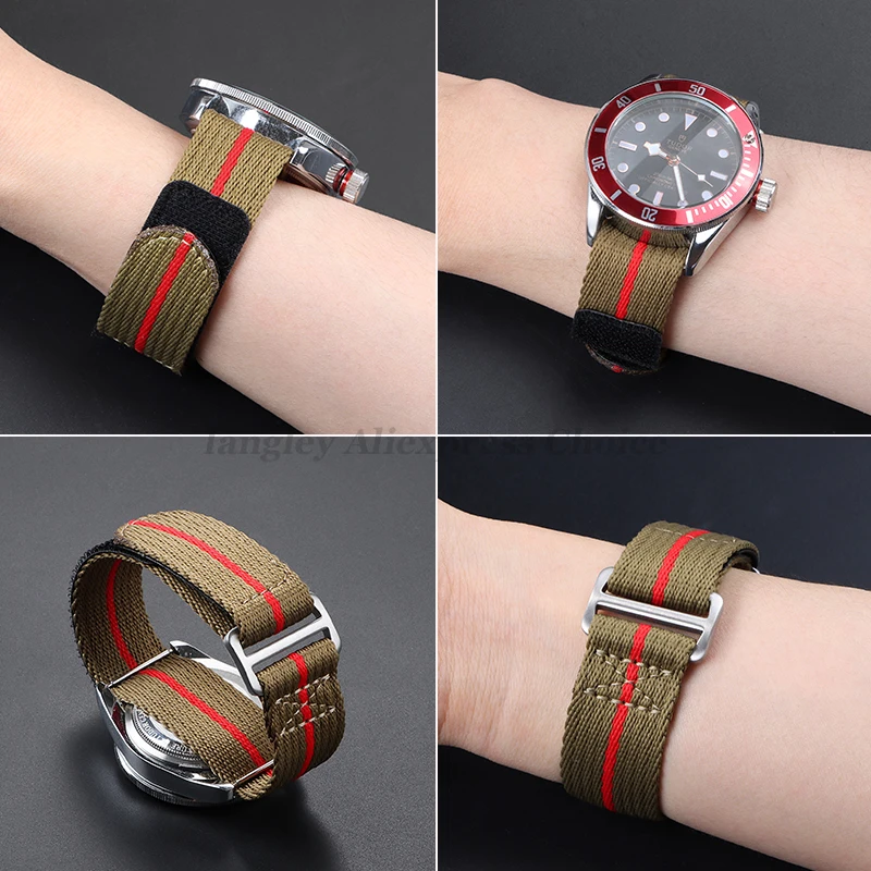 Nylon Watch Strap 20mm 22mm Sports Fabric Wristband For Tudor FXD Bayview Little Red Flower Bluedon Dividing Wristwatch Bracelet