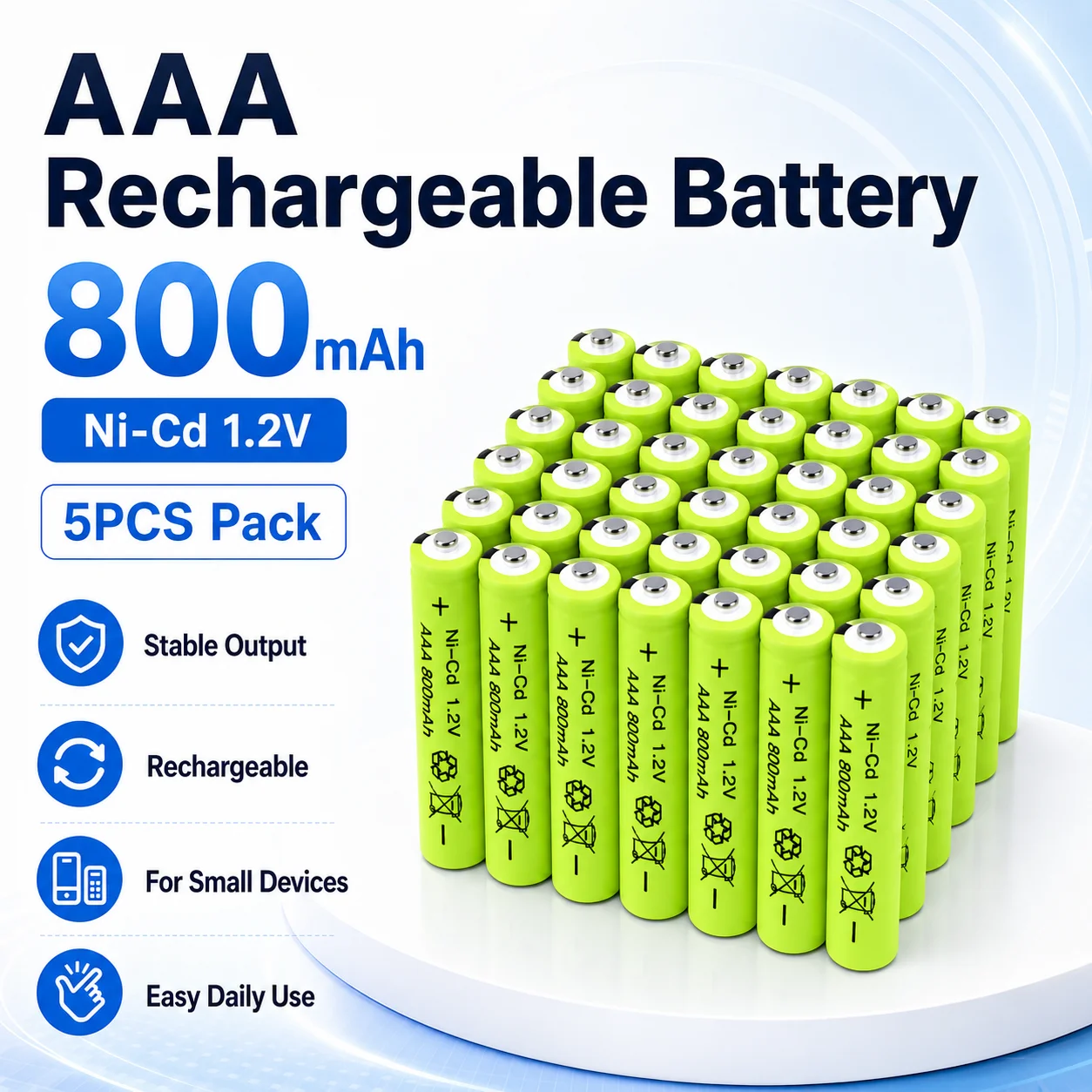Wholesale 1.2V AAA Nickel Metal Hydride Rechargeable Batteries Ni-MH Cells For Kids Electric Toys Remote Controller