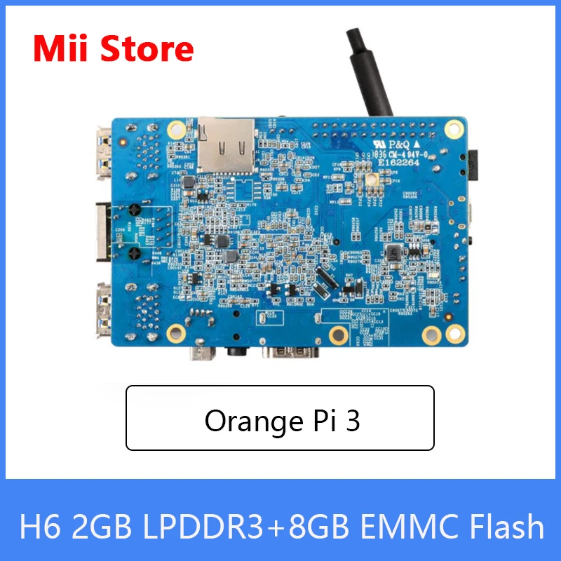 Orange Pi 3 H6 2 GB LPDDR3 + 8 GB EMMC Flash Gigabyte Ethernet Port AP6256 WIFI BT5.0 4 * USB3.0 Obsługa Android 7, Ubuntu Hot Board