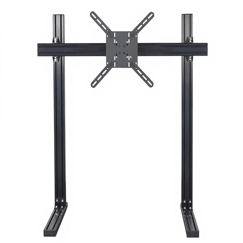 Sim Racing Motion Simulator TV Screen Support With 4080 4040 Series T Slot Black Anodized Extrusion Triple Monitor Stand