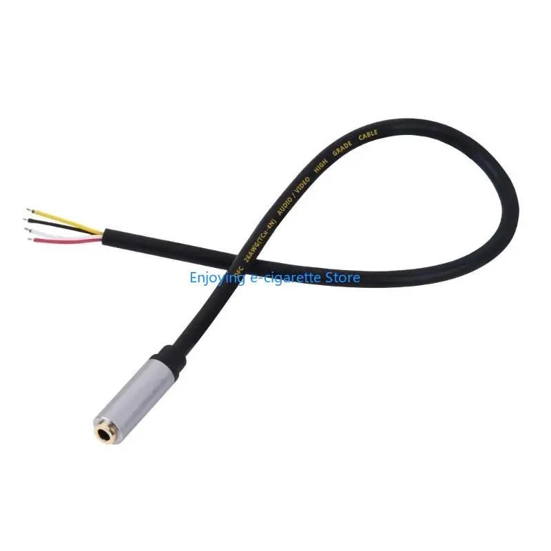 3.5mm Female Connector to  TRRS Stereo Bare Wire Cable for Auditory Cable Installation and Maintenance Y4QF