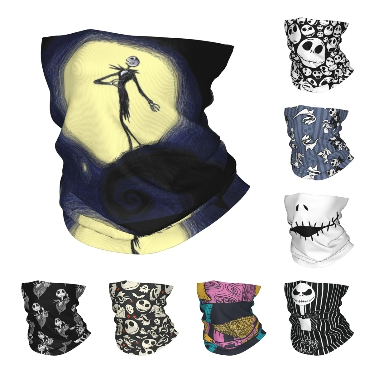 Starry Nightmare Bandana Neck Gaiter Jack Skellington Nightmare Before Christmas Wrap Scarf Multifunctional Headband Windproof