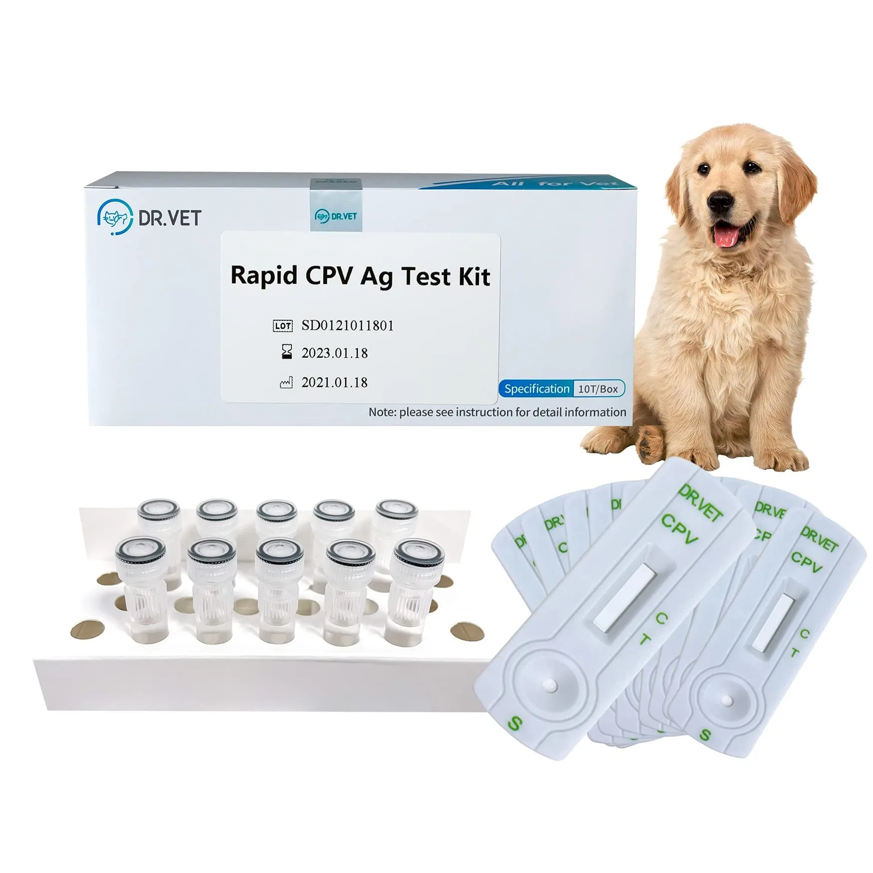 Animal Veterinary Diagnostic Tools, Canine Parvovirus, Home Testing Kit CPV-10