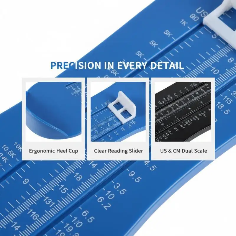 Foot Measuring Gauge US Standard Shoe Size Ruler Portable Accurate Foot Measurement Tool for Home Family
