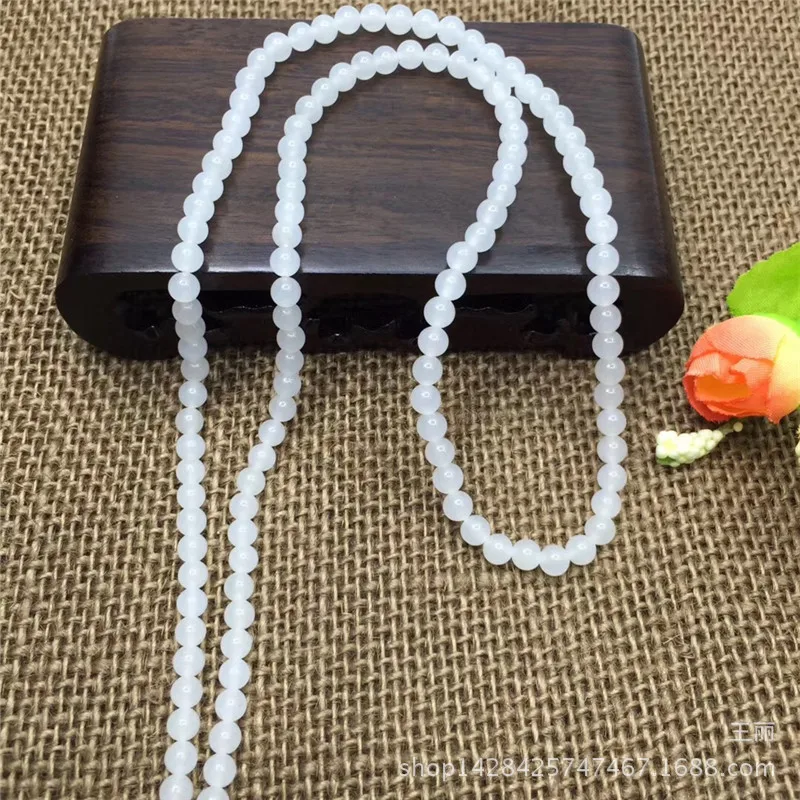 Hetian Buddha Round Necklace, Mutton Fat , Smooth And Delicate White Jade Bead Chain Pendant With Hangi