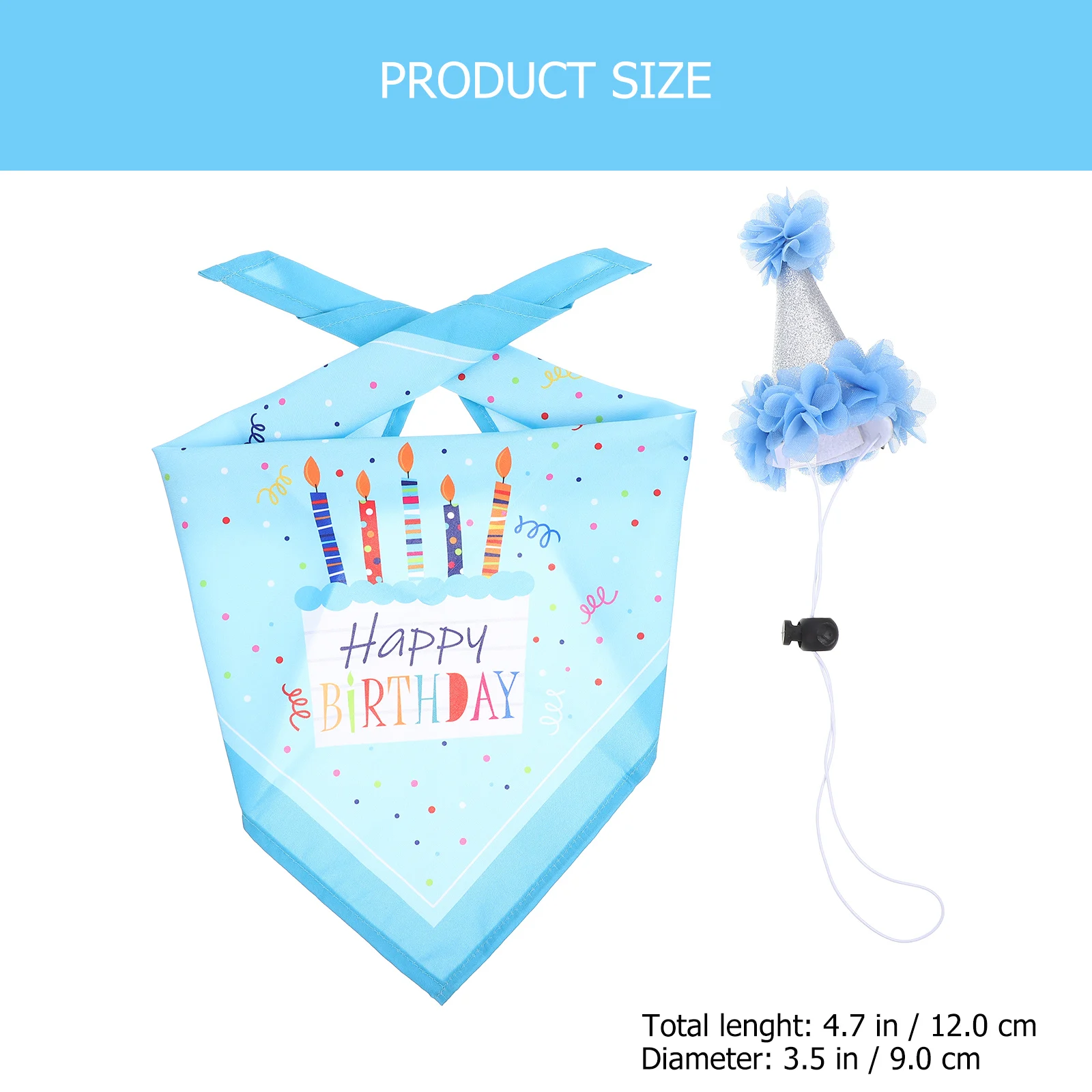 

1 set 1 Set Birthday Pet Costume Set Dog Cat Accessory Bandana Scarf Hat Decorative Wear Resistant Comfortable Breathable Party