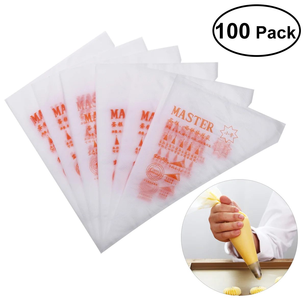 BESTOMZ 100PCS Disposable 13-inch Decorating Bags Cake Cream Icing DIY Decoration Pastry Bags Icing Bag