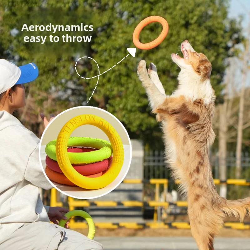 Dog Training Tug Ring Interactive Chew Resistant Multi-functional Fitness Toy for Outdoor Play