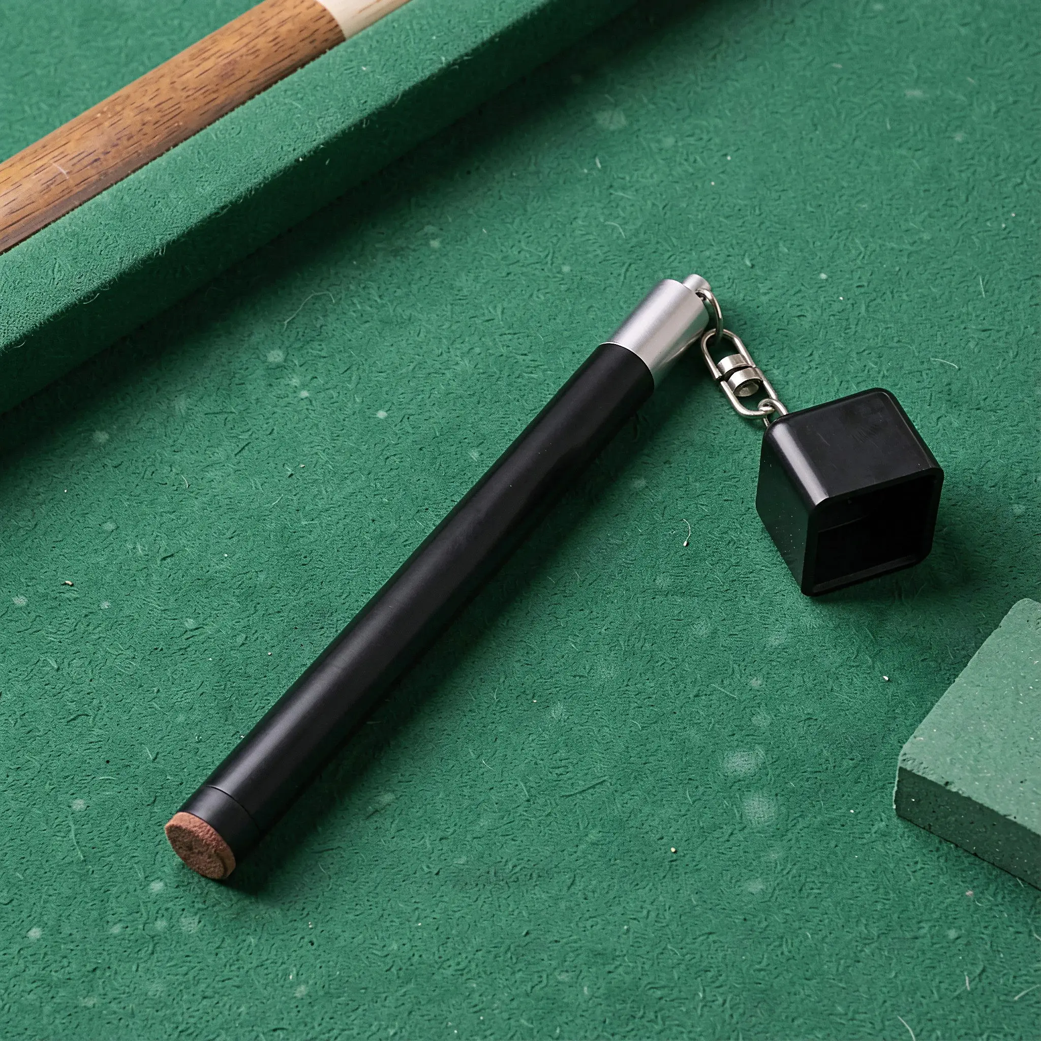 Portable Pool Cue Chalk Holder Square Chalk Cover with Cue Tip Tool 2in1 Billiard Accessory for Rooms