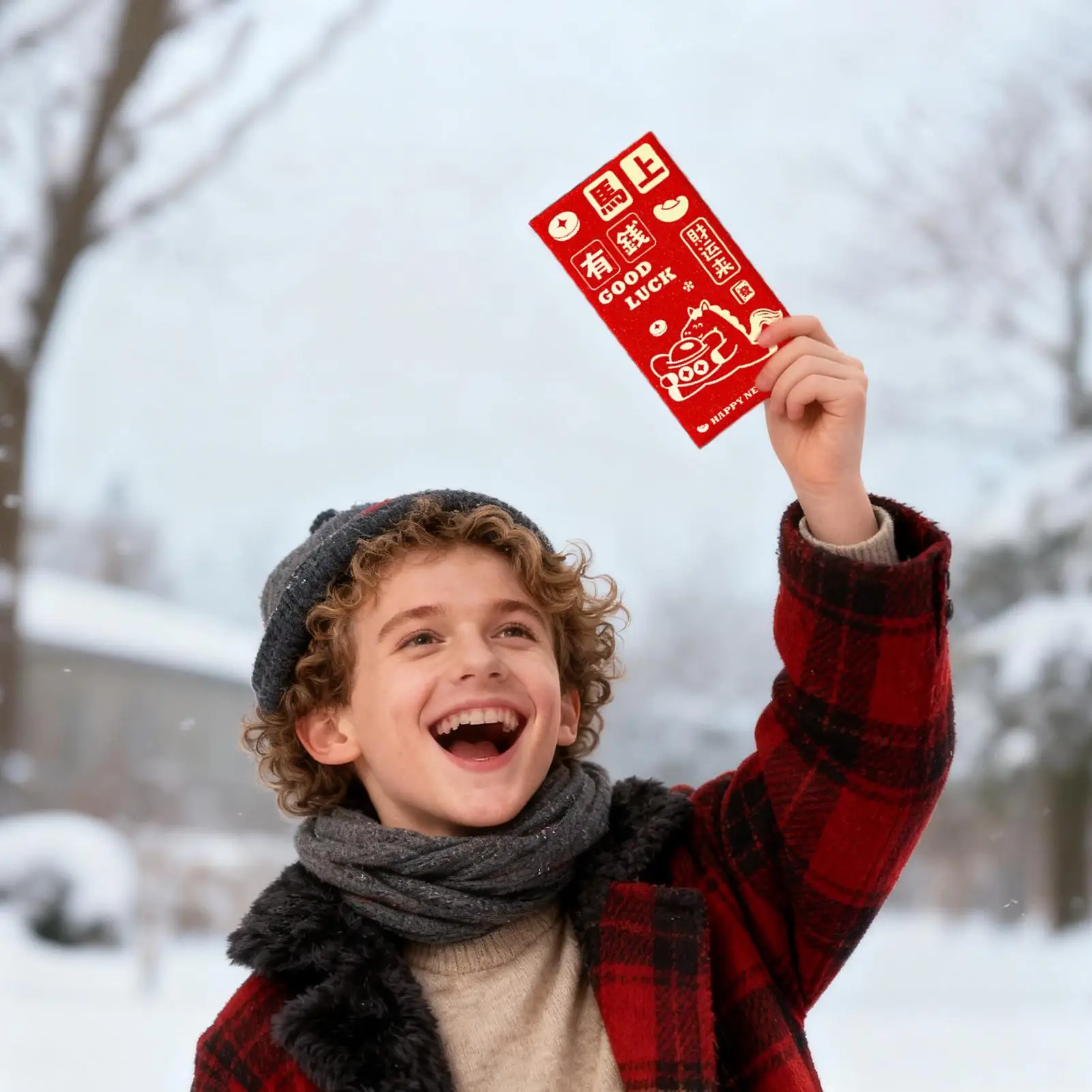 ซองอั่งเปาสีแดงปีม้า 6 ชิ้น ซองอั่งเปาเทศกาลฤดูใบไม้ผลิ ซองอั่งเปาสีแดงแบบจีน ปีม้า