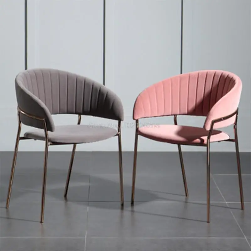 Nordic Creative Armrest Dining Chair with Backrest, Modern Leisure Negotiation Chair Multi-scene Furniture for Home Bedroom Cafe