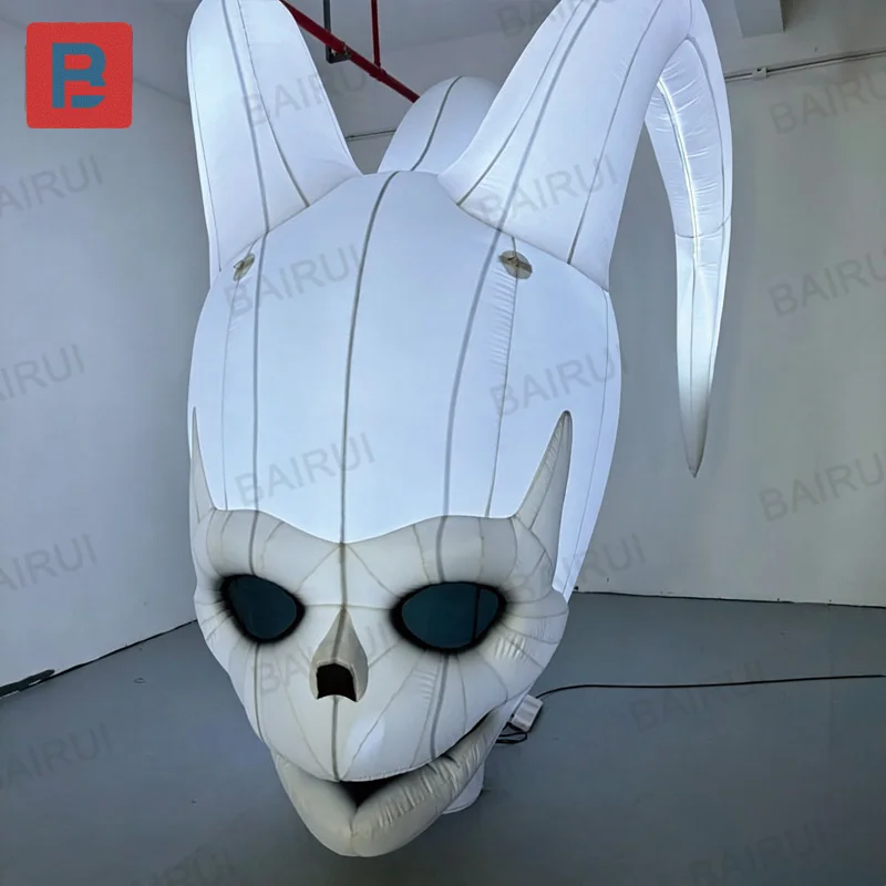 Inflatable skull, alien skull model, with LED lights, suitable for music festival, nightclub stage decoration and advertising